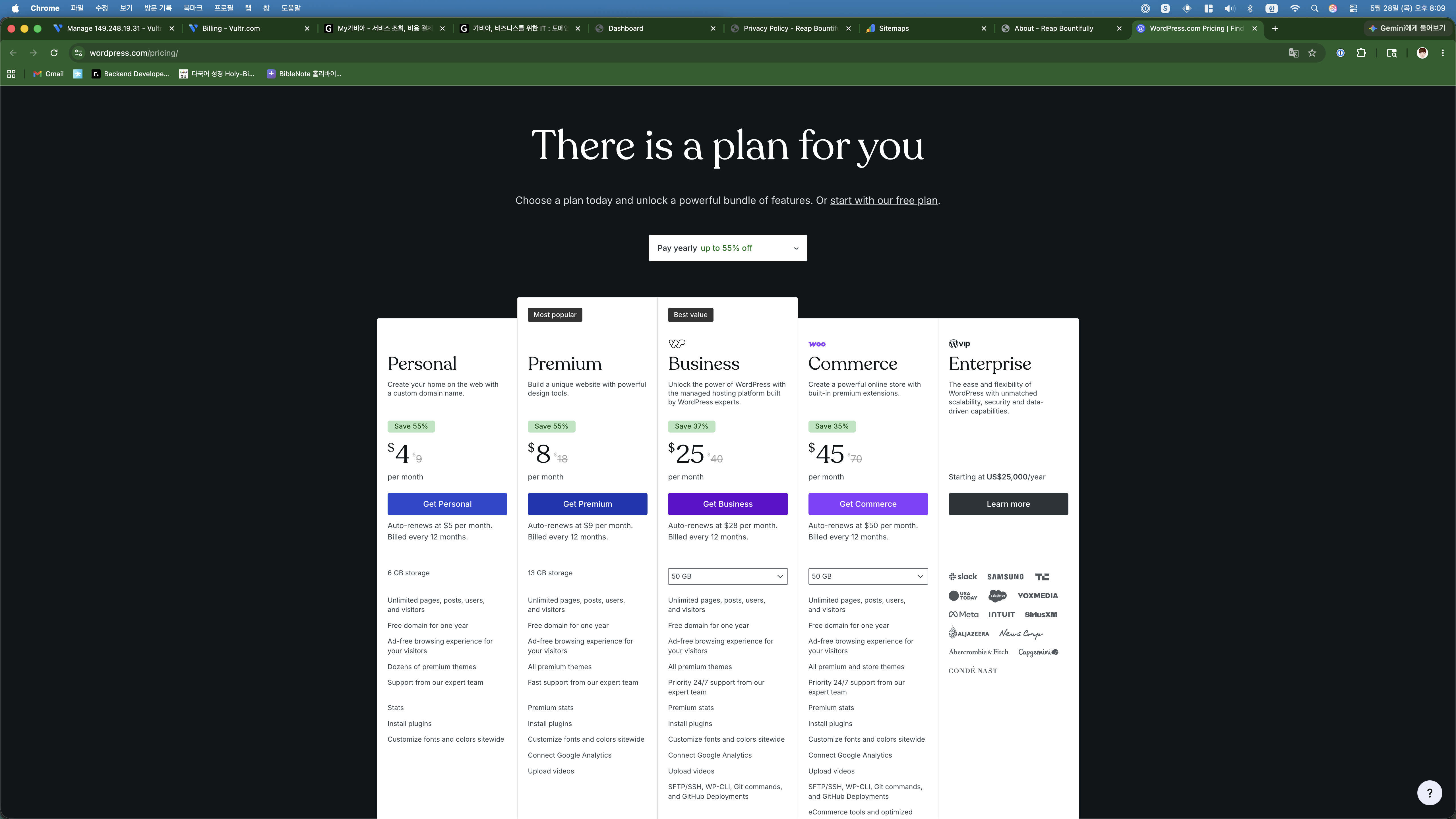 WordPress.com pricing plans