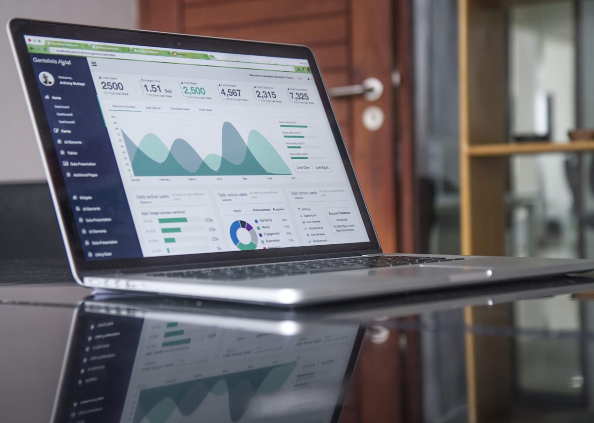 Digital marketing analytics on screen