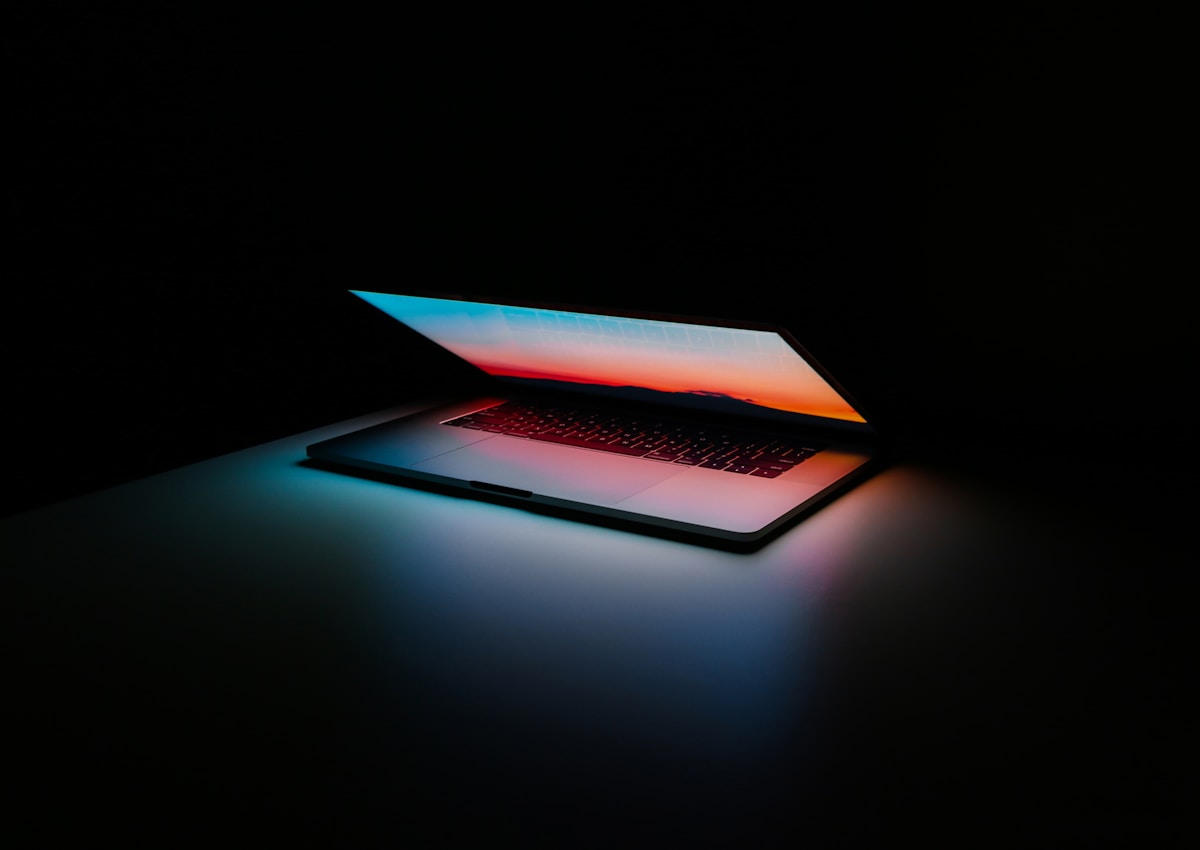 Laptop on a modern desk setup