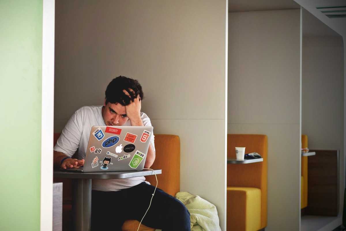 Person typing on a laptop