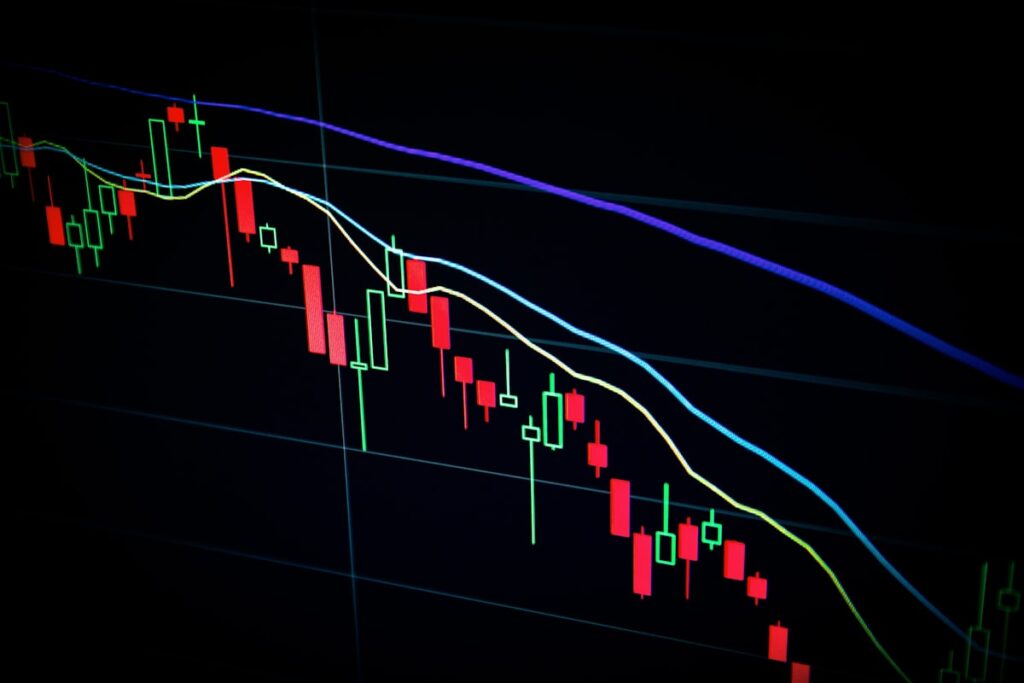 Stock market chart representing AI bubble or growth in 2026