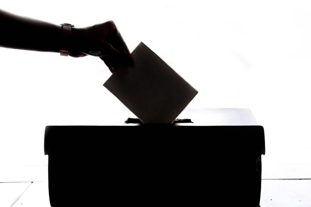 Voting ballot box representing election integrity