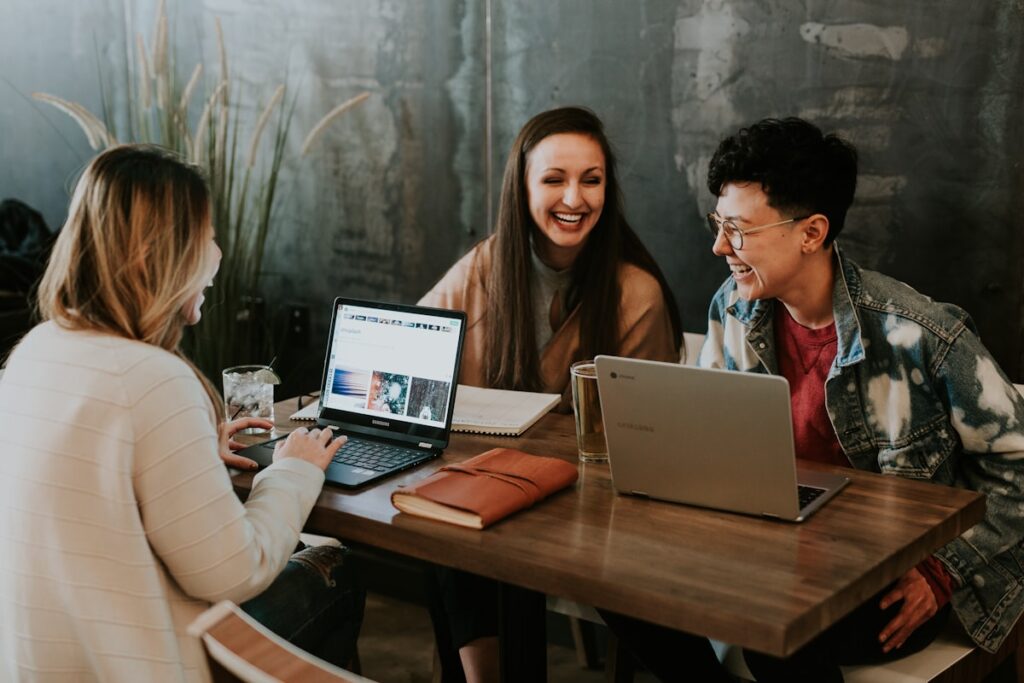 Developer working on AI freelance project at laptop