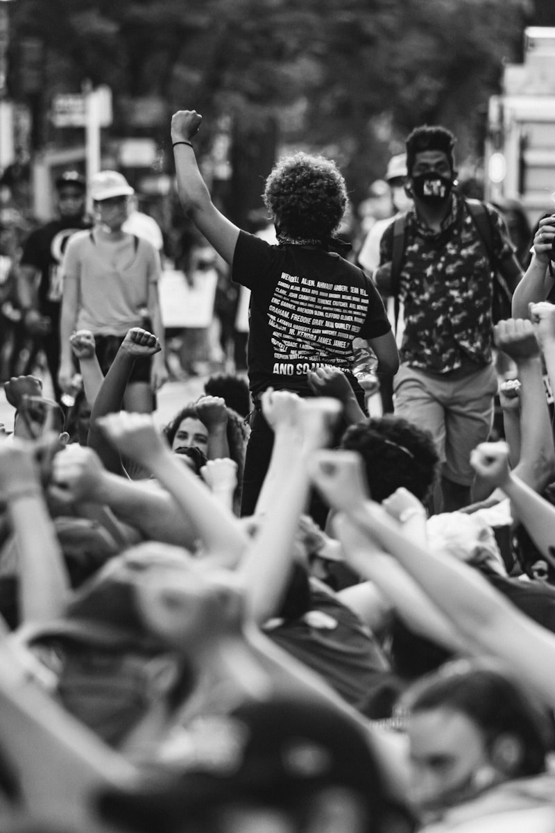 Crowd of citizens protesting